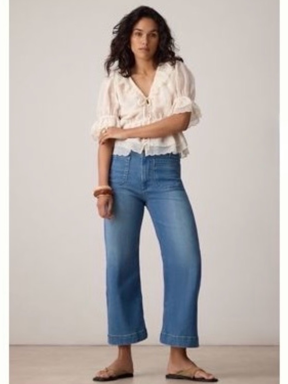 The Colette Denim Cropped
Wide-Leg Jeans by Maeve  Anthropologie 31P